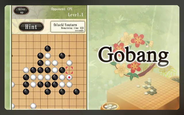 Griglia di Gomoku - Gobang con pietre bianche e nere allineate
