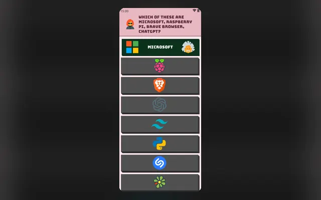 Domanda a risposta multipla in 2 Player Quiz Ultimate su un solo dispositivo